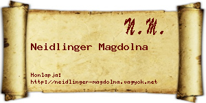Neidlinger Magdolna névjegykártya